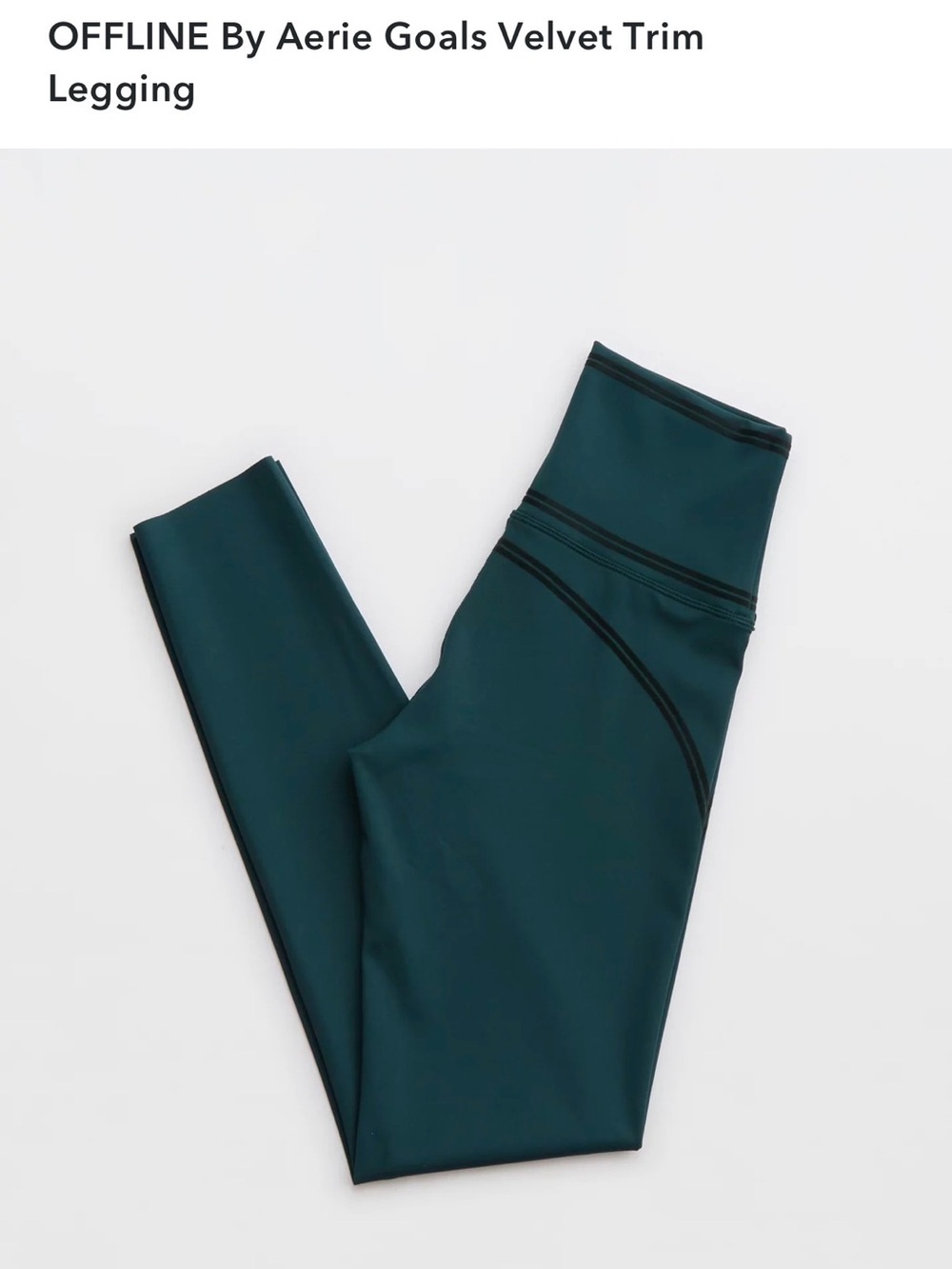OFFLINE by Aerie Velvet Trim Leggings - Teal Green